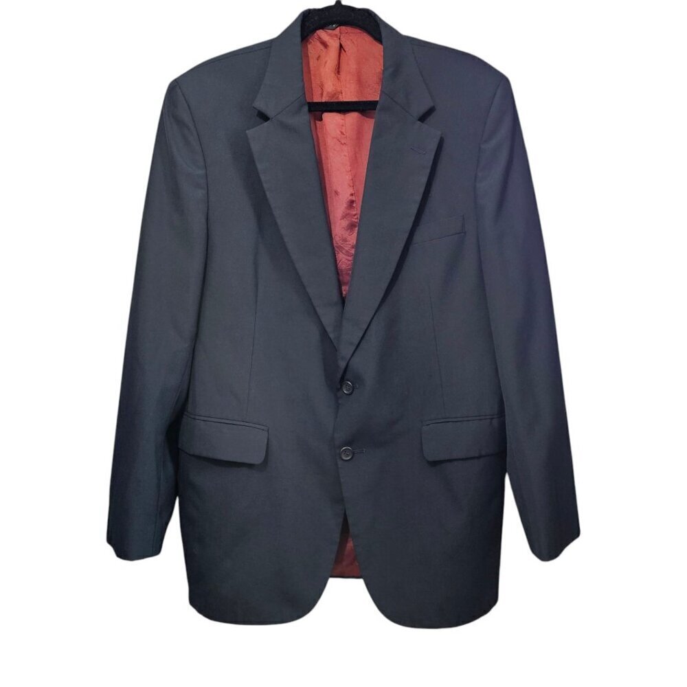 Austin Manor Tailored Single Breasted Notched Collar Midnight Navy Blazer Jacket